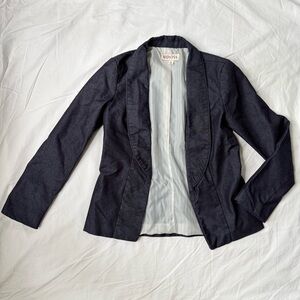 Merona Dark Blue Jean Denim Blazer Suit Jacket Business Casual Office Attire